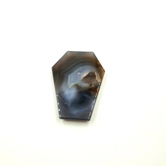 Druzy Agate Coffin Polished Banded Agate Slab